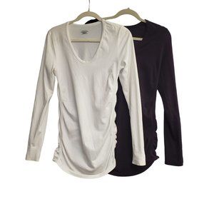 Athleta Long Sleeved Tops Side Rouching Womens Size Large Lot of 2